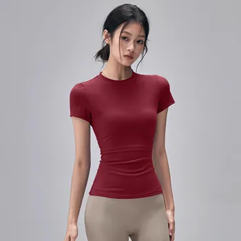 Women's Outdoor Sports Shirt Yoga Wear Fitness T-Shirt Quick Dry Running T-Shirt Workout Top Female Sportswear Exercise Clothing 1