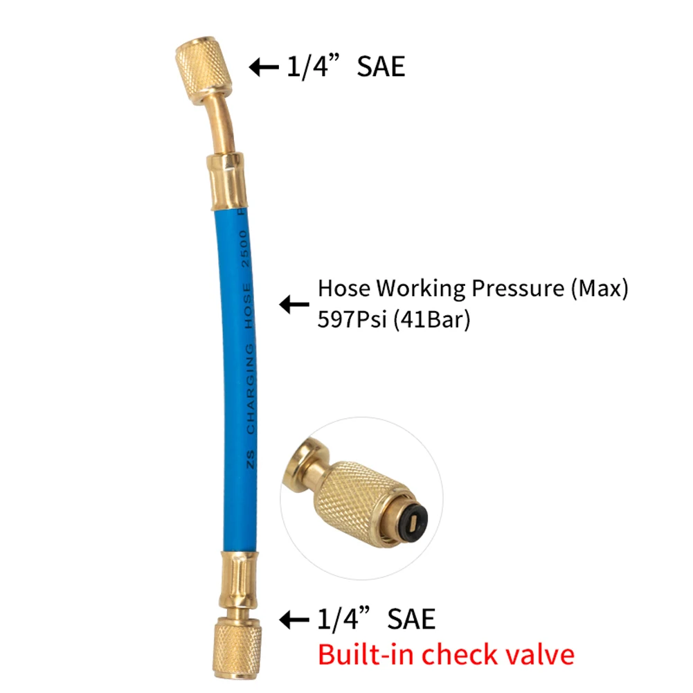 

Auto Oil Dye Injector 1Oz Car Oil Injection Tool 1/4 SAE Refrigerant Fluid Filler Tube Low Side for Vehicle Home Air Conditioner