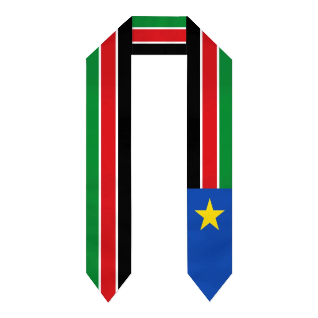 South Sudan Flag Thick Graduation Sash Stole Scarf Double Sided Honor Stole For Graduation Students Class Of 2024