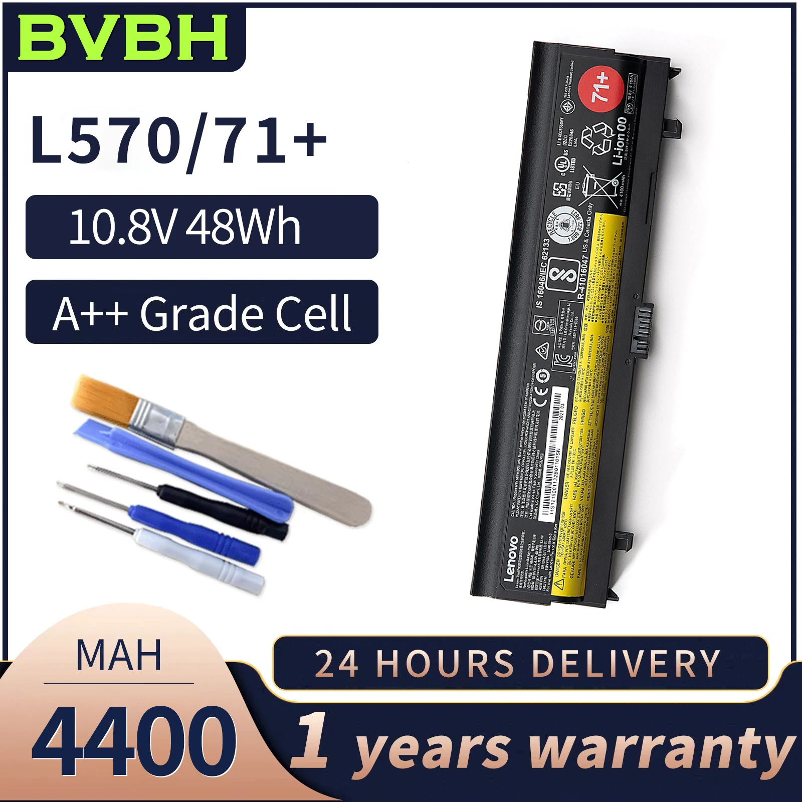 

BVBH SB10H45071 48WH 00NY486/00NY488 71+ Battery for Lenovo ThinkPad L560,L570.SB10H45073/SB10H45071/00NY489 71+