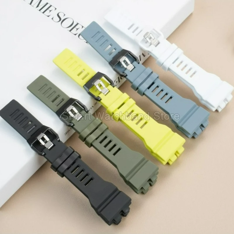 Per Casio GBD-800 GMA-B800 cinturino in resina resistente allo strappo impermeabile verde militare nero grigio dimensione speciale doppia interfaccia convessa