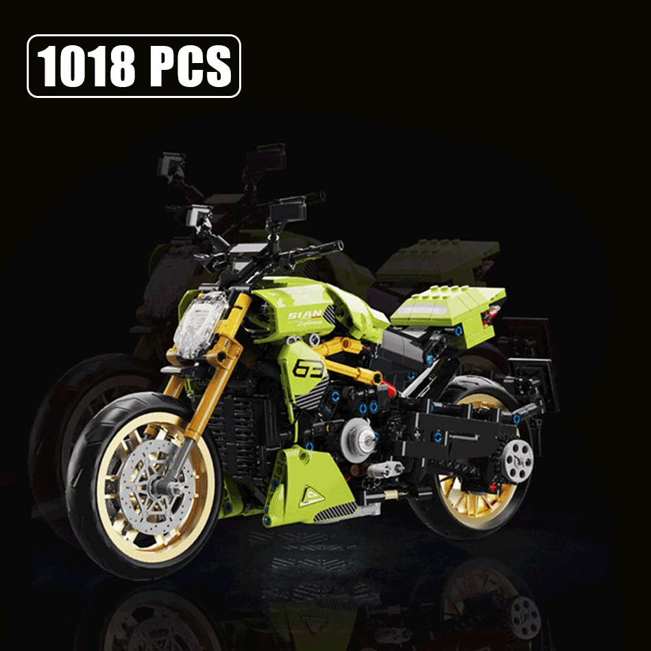 

1018 PCS MOC Technical Diavel Motorcycle Model Building Blocks Classic Sport Racing Motorbike Bricks Toys for Children Gifts