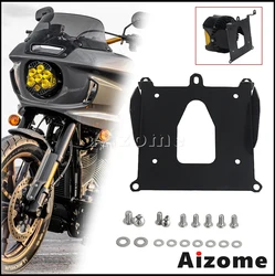 For Baja Designs LP6 Pro LED Light Holder Motorcycle Headlight Bracket Combo For Harley Softail Fat Bob 114 FXFBS FXFB 18-24