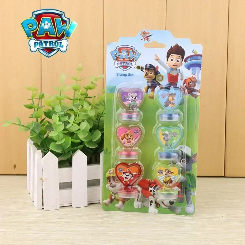 Paw patrol toy stamp para crianças, bonito figura anime, desenhos animados, material escolar, artigos de papelaria, presentes