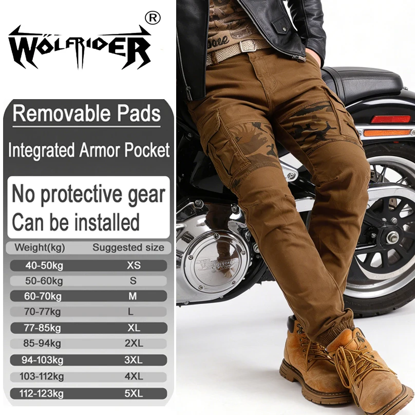 High Abrasion Resistance motorcycle riding pants Anti Slip for commute work safety men with Armor pockets Armor Not Included 052