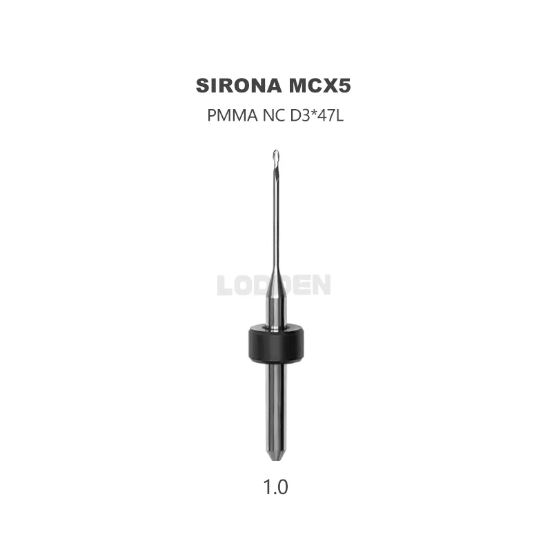 LODDEN Dental Lab Milling Burs Drill for Sirona MCX5 Machine CAD CAM Grinding PMMA 0.5/1.0/ 2.5mm NC Coating