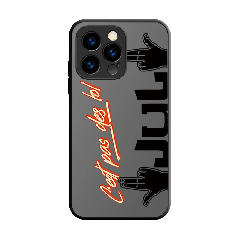 حافظة مغني الراب JuL C'est Pas Des Lol لهاتف آيفون 17 Air 15 16E 16 Plus 14 13 12 11 Pro Max XR X XS Max SE 2020 غطاء كامل مقاوم للصدمات