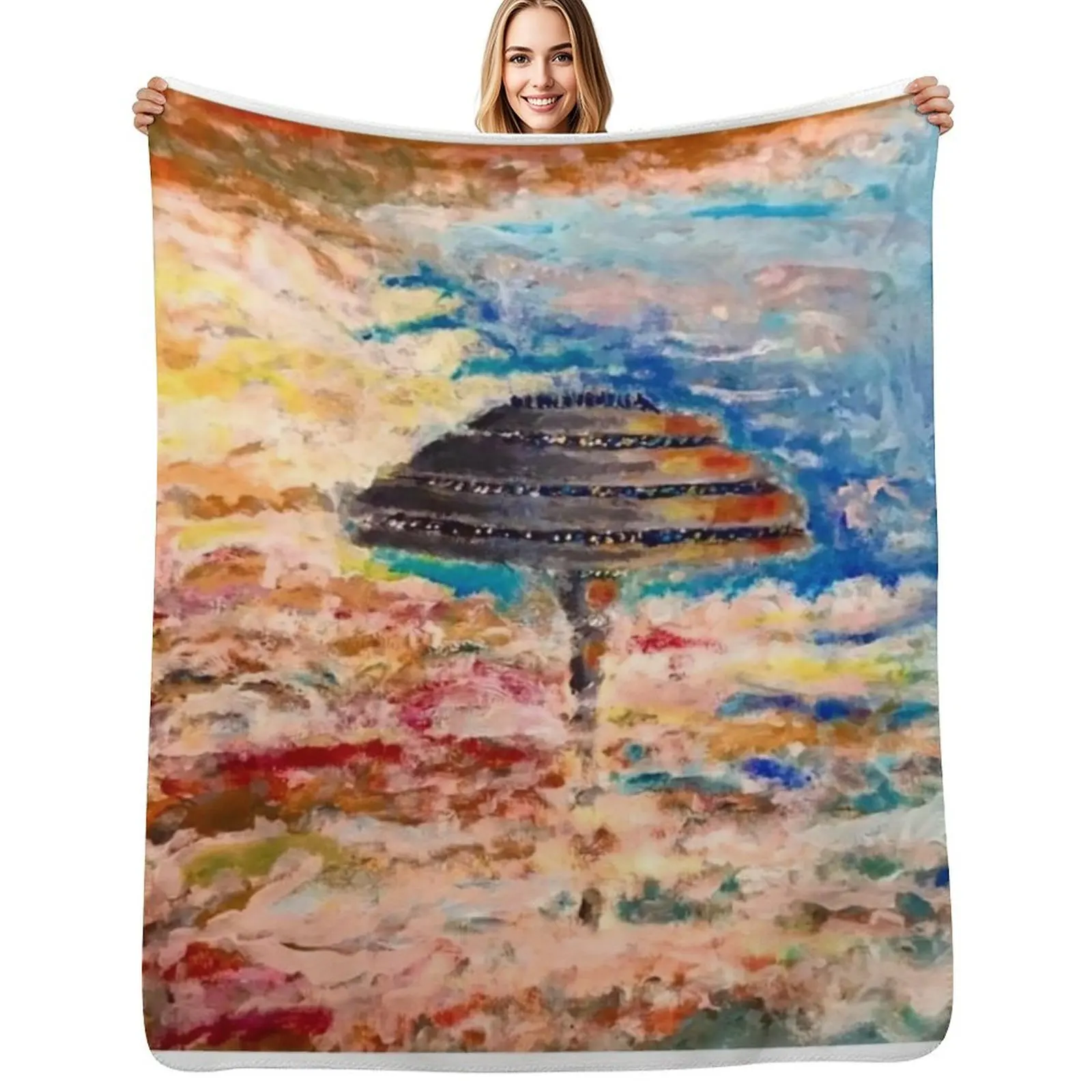 

Cloud city Throw Blanket Year Round Soft Comfortable Blanket for Home
