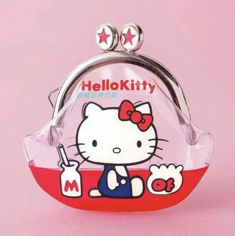 

Girl Cosmetic Bag Hello Kittys Sanrios Pvc Cartoon Kawaii Cute Coin Wallet Mini Storage Packet Household Storage Jewelry Bag