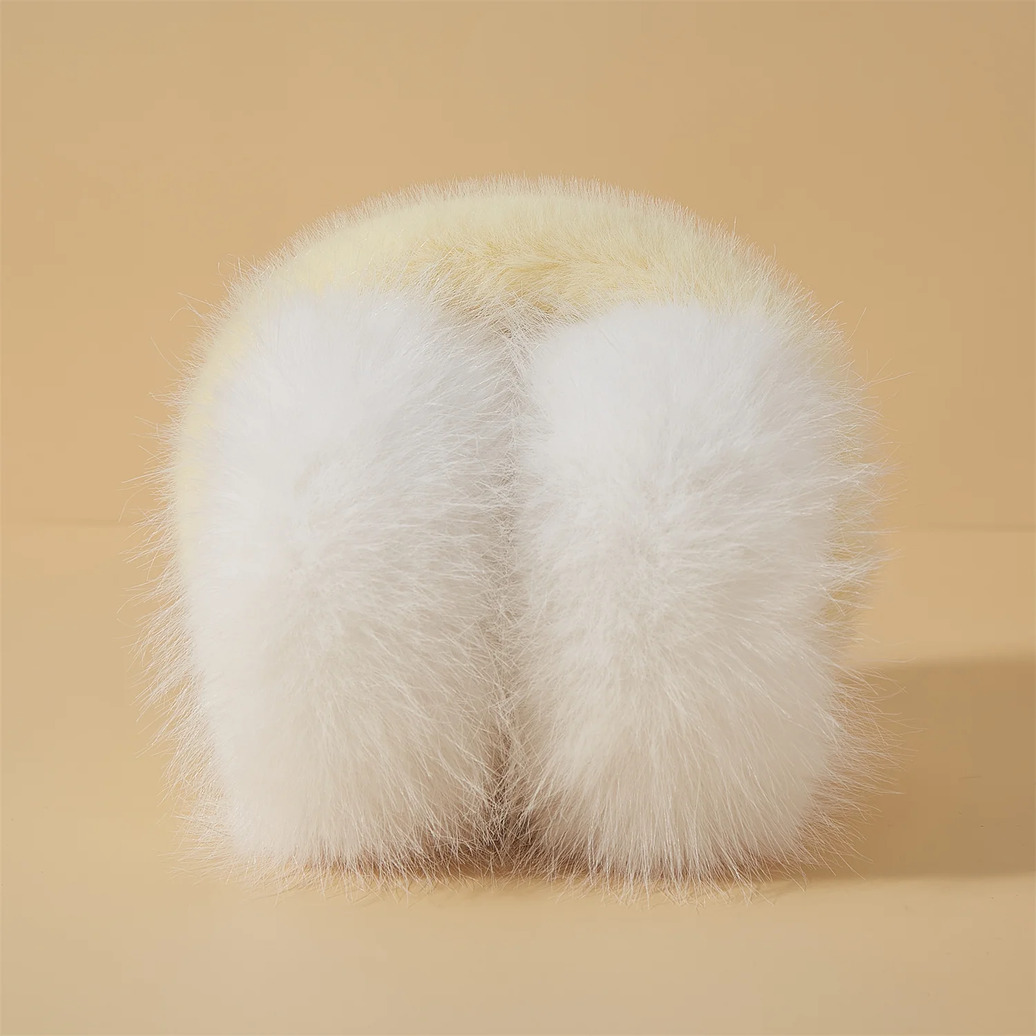 Trendy Contrasting Yellow Earmuffs 2025 Innovative Cute Colorful Art Matching Imitation Fox Fur Earmuffs for Woman Girl Winter