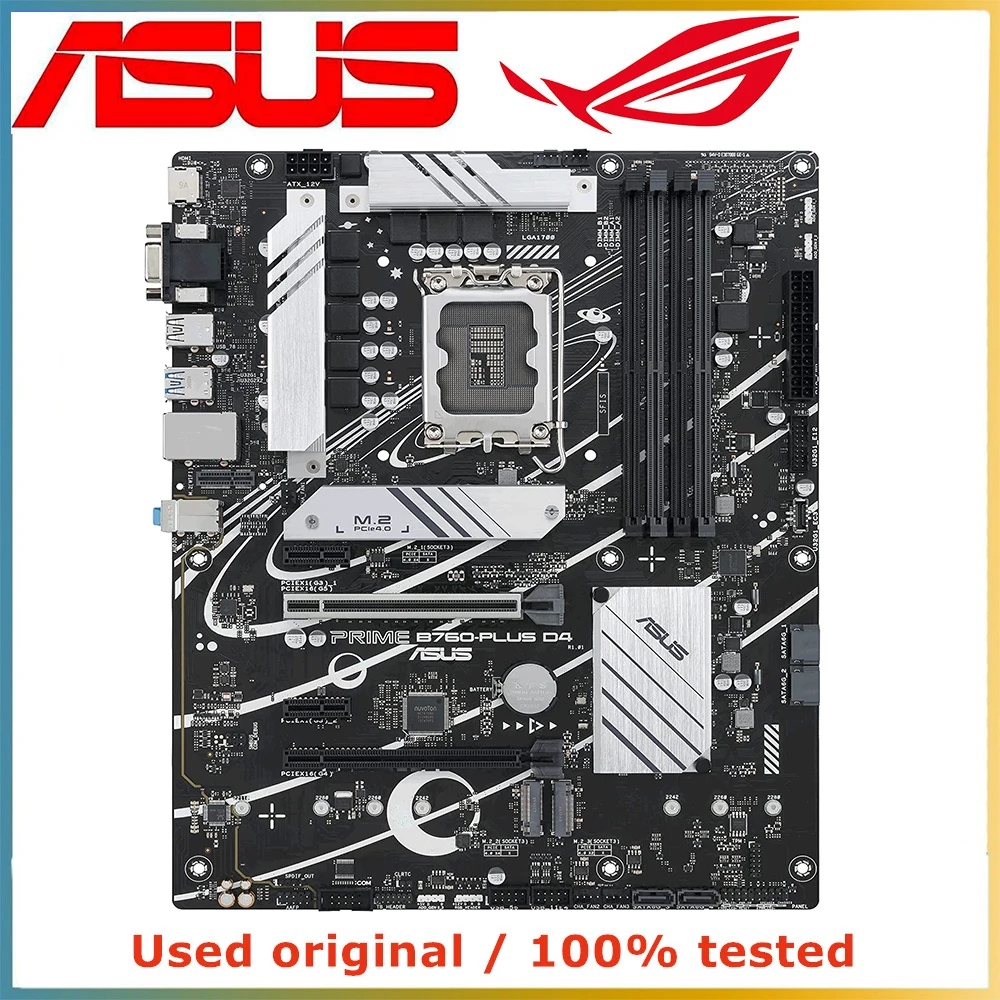 For ASUS PRIME B760-PLUS D4 Motherboard DDR4 PCIe 5.0 128GB PCIe 4.0 M.2 USB3.2 Gen2 Type-C for Desktop Motherboard
