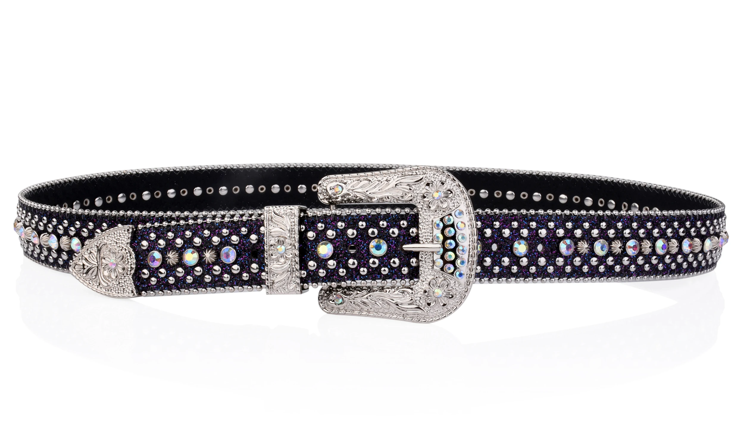 Punk Rock Damengürtel Luxus Strass glänzender Knopf PU verziert Y2K Gürtel Retro Herren Jeansgürtel – Detail 9