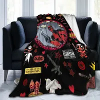 Deadpool Collage Poster Blankets Cartoon Anime Flannel Awesome Warm Throw Blanket for Home Spring Autumn