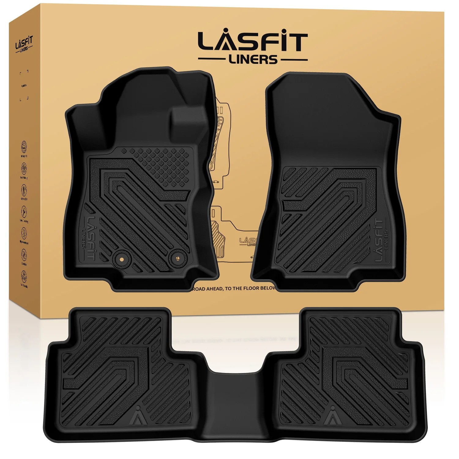 

LASFIT Floor Mats for Subaru Forester 2025 (Not Fit Hybrid & Wilderness), All Weather TPE Floor Liners 1st & 2nd Row Car Mats
