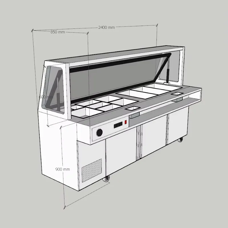 

Kitchen Food Warmer Buffet Counter Stainless Steel Bain Marie Counter Cabinet