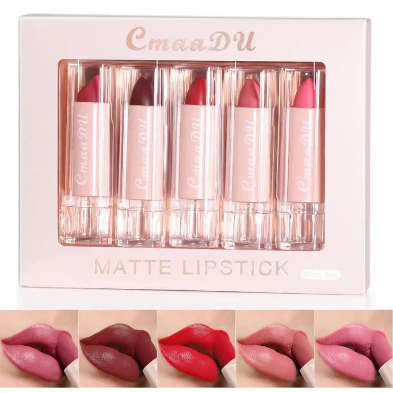 Samt matt Lippenstift Antihaft Tasse Lip gloss Set Lippen tönung Pigment Lippen Make-up wasserdichte Lippen glasur feuchtigkeit spendende Schönheits kosmetik