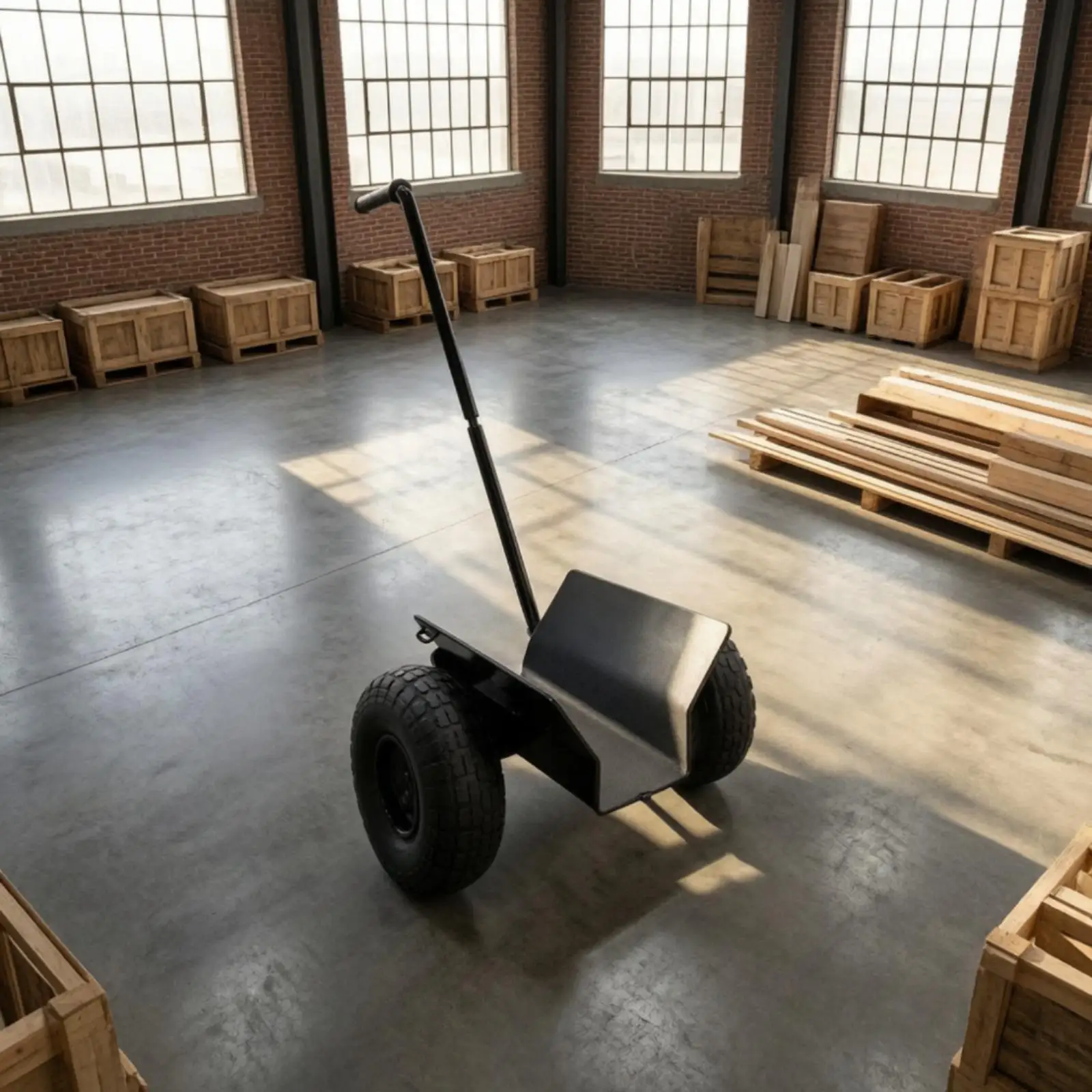 Durable Panel Transport Cart for Contractor Use Metal Moving Cart with Large Treaded Tires for Bulky Material Moving