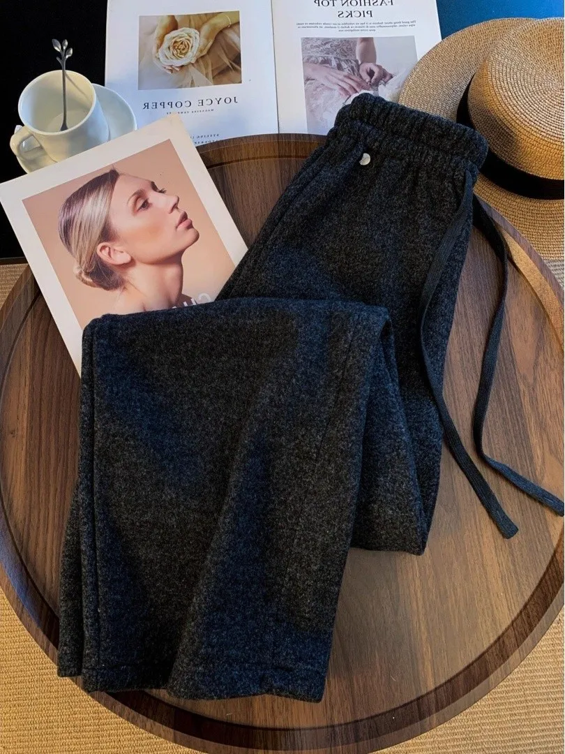 

Спортивные брюки унисекс с эластичным поясом и широкими штанинами, свободного кроя, для осени и зимы