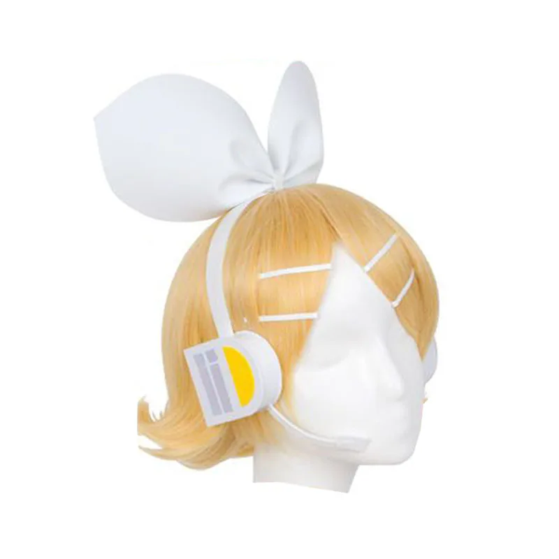 أنيمي ميكو رين/لين شعر مستعار تأثيري حفلة مقاومة للحرارة بيروكات صناعية