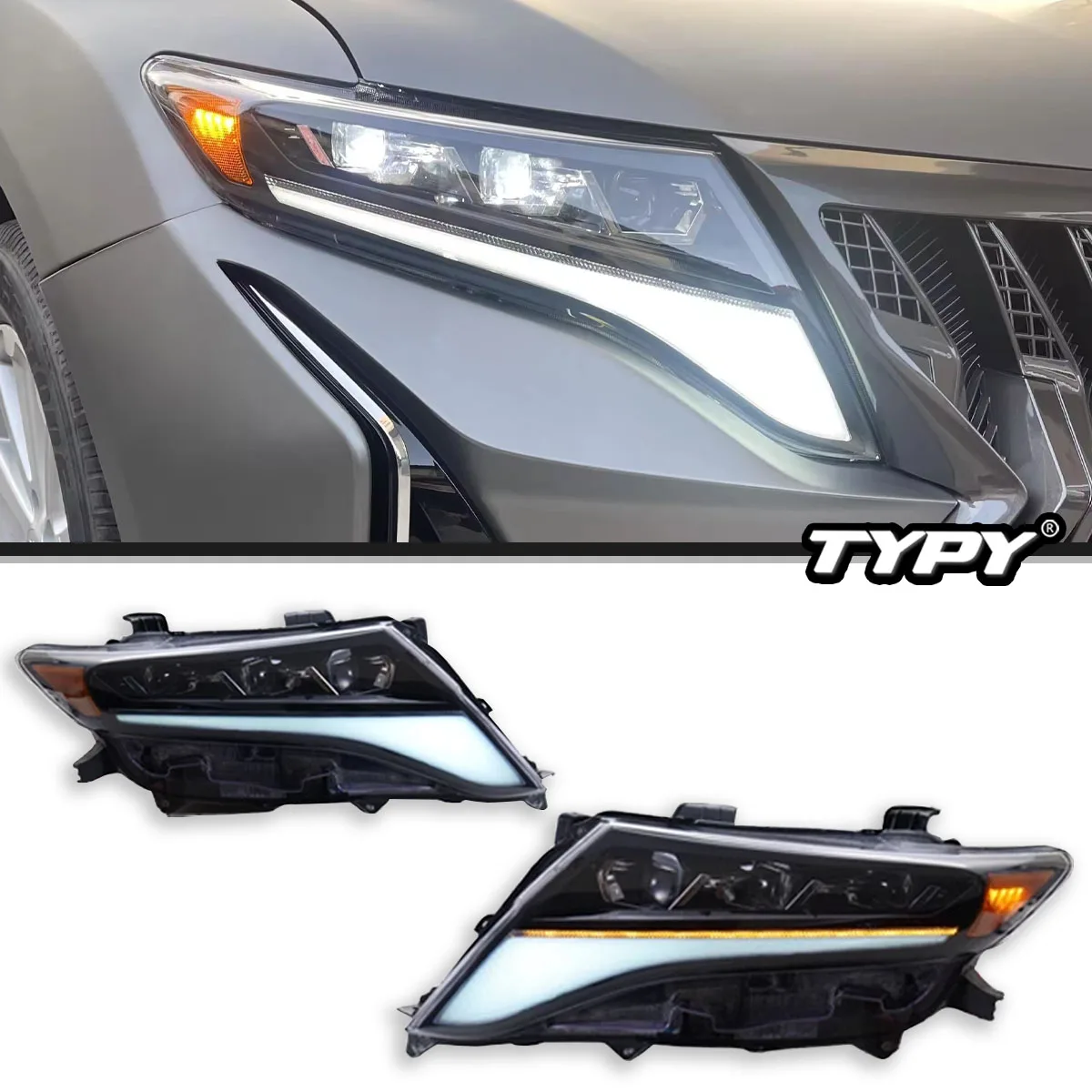 

TYPY автомобильные фары для Toyota Venza 2009-2013, светодиодные автомобильные лампы, дневные ходовые огни, динамические указатели поворота, автомобильные аксессуары