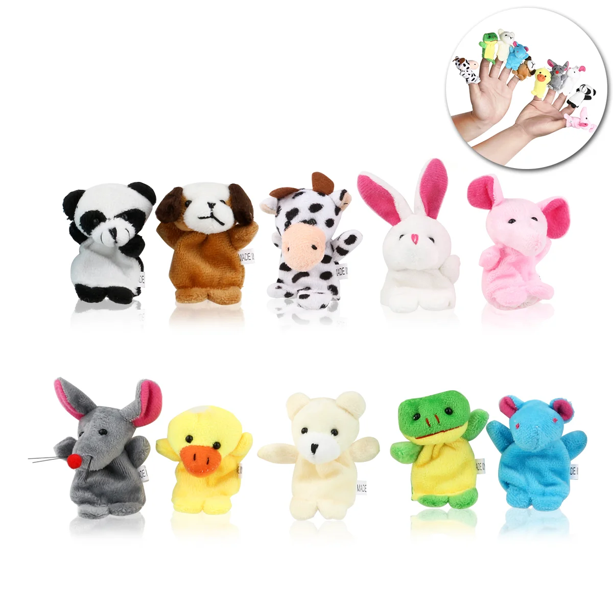 LEORX 10pcs Cartoon Animal Finger Puppets Dolls Props Toys (Random Pattern) Finger puppets for baby Finger puppets set