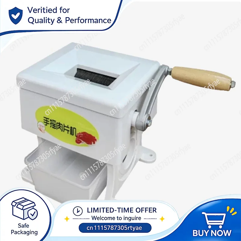 Manual Meat Slicer Commercial Hand Crank Meat Cutter Fresh Meat Slicing Machine for Hot Pot Restaurant Home Kitchen