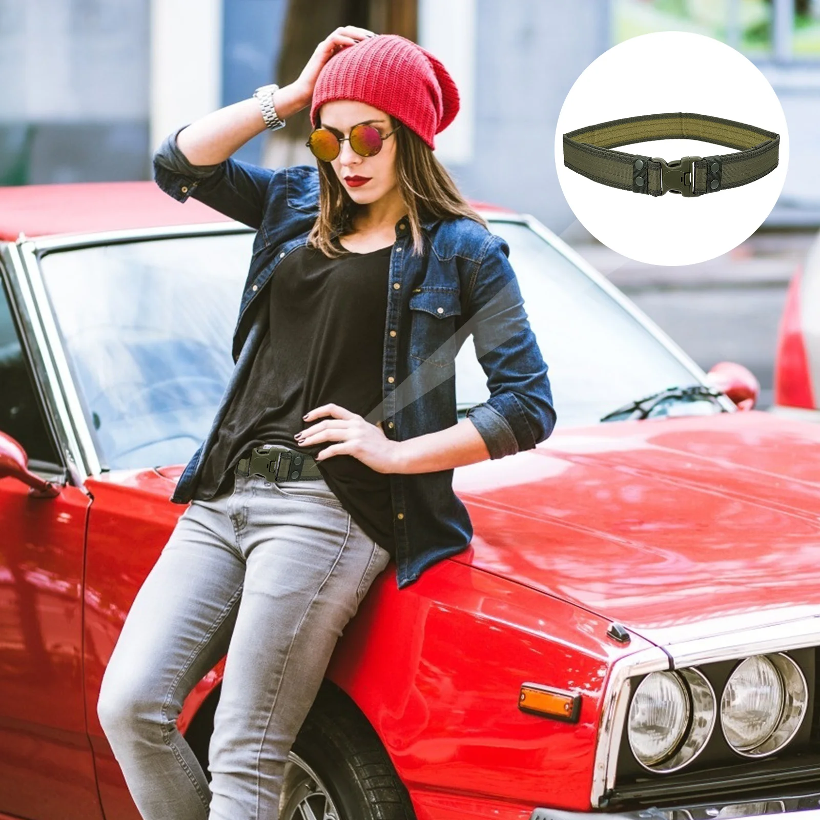 1Pcs Tactical Belt Lightweight Nylon Material Flexible Easy Dry Air Match Slacks Jeans Stylish Exploration Field