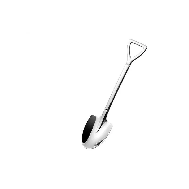 1pc Stainless Steel Coffee Tea Spoon Creative Shovel Scoop for Dinner Ice Cream Dessert Watermelon Kitchen Tableware Bar Tool