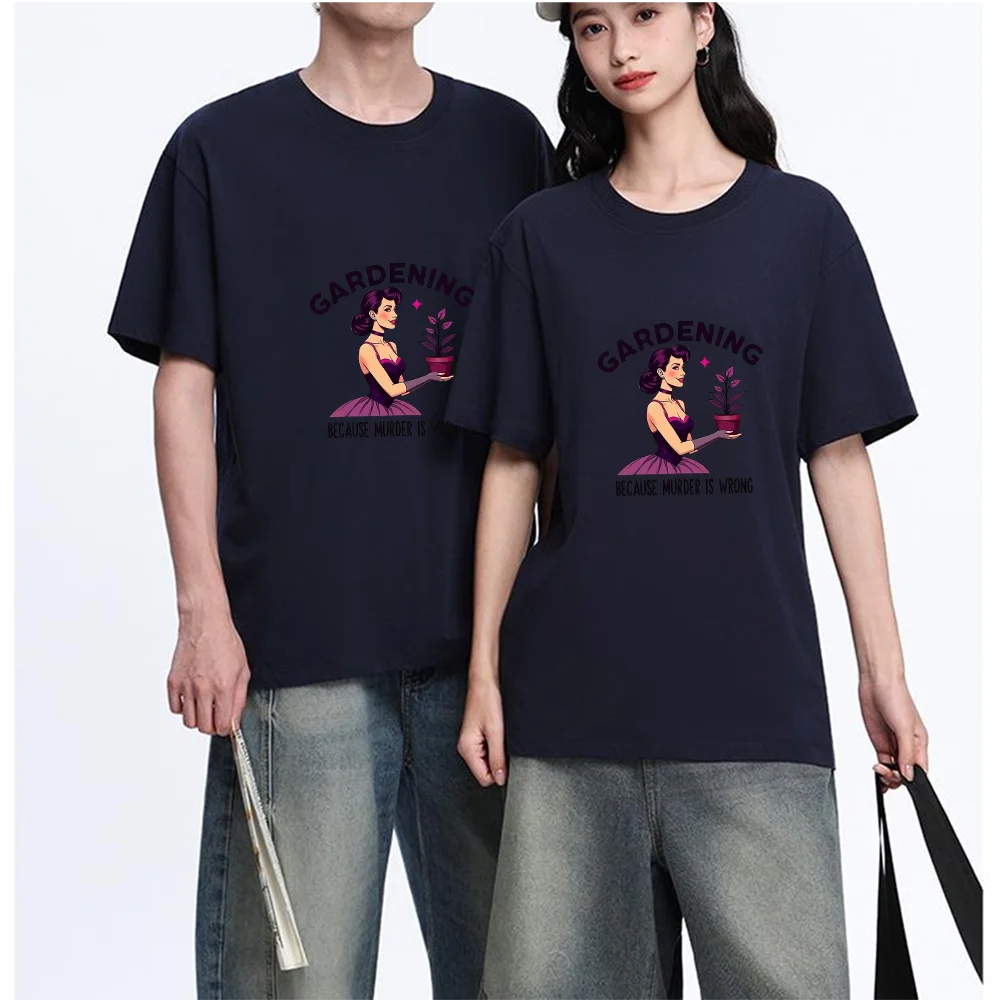 Gardening Pinup Girl Plant Print Printed T Shirt Breathable Fabric S-XXL Personalized Custom Casual Short Sleeve Tee Aesthetic G