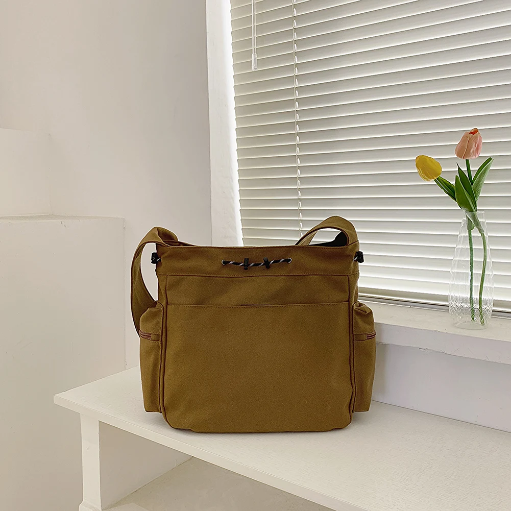 Niedliche Umhängetasche für Damen, große Kapazität, Segeltuch, tägliche Einkaufstasche, Sternapplikation, Y2K-Street-Style-Schultasche für Teenager, Studenten