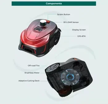 RTK AKX 2024 GPS M28E Robotic Lawn Mower Self-Propelled Industrial Grade DIY Automatic Grass Cutter With Blade