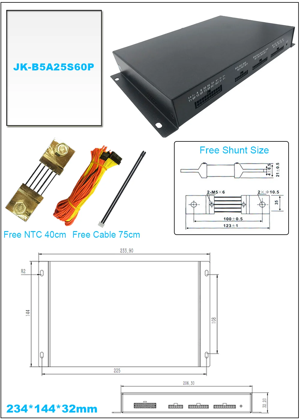 JK-B1A8S10P Smart Active Balance BMS 100A PCB & PCBA with  Features