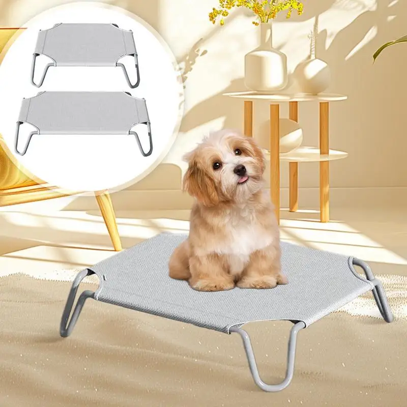 

Outdoor Dog Bed Outdoor Pet Cooling Hammock Bed Elevated Cooling Bed With Metal Frame Comfortable Pet Dog Cooler Bed