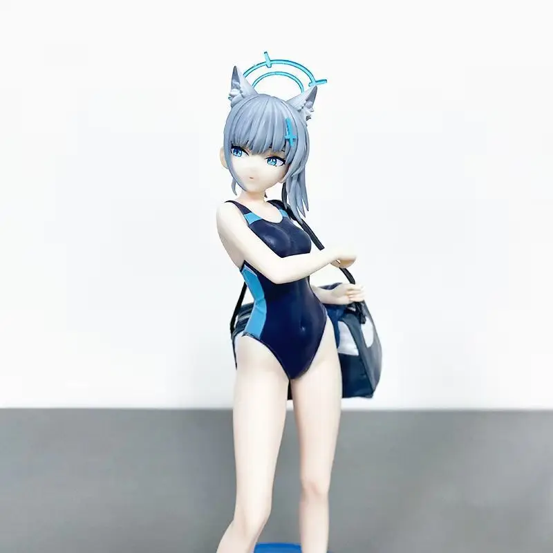 Figura de juego de archivo azul de 23Cm, traje de baño Shiroko Sandwolf, postura de pie, modelo de figura de acción de Pvc, bonito adorno de escritorio, regalos de juguete