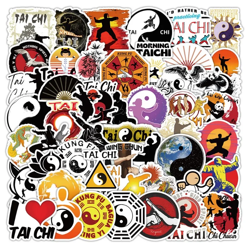 50 قطعة شخصية كرتونية تاي تشي كونغ فو ملصقات زخرفية جرافيتي إبداعية #1