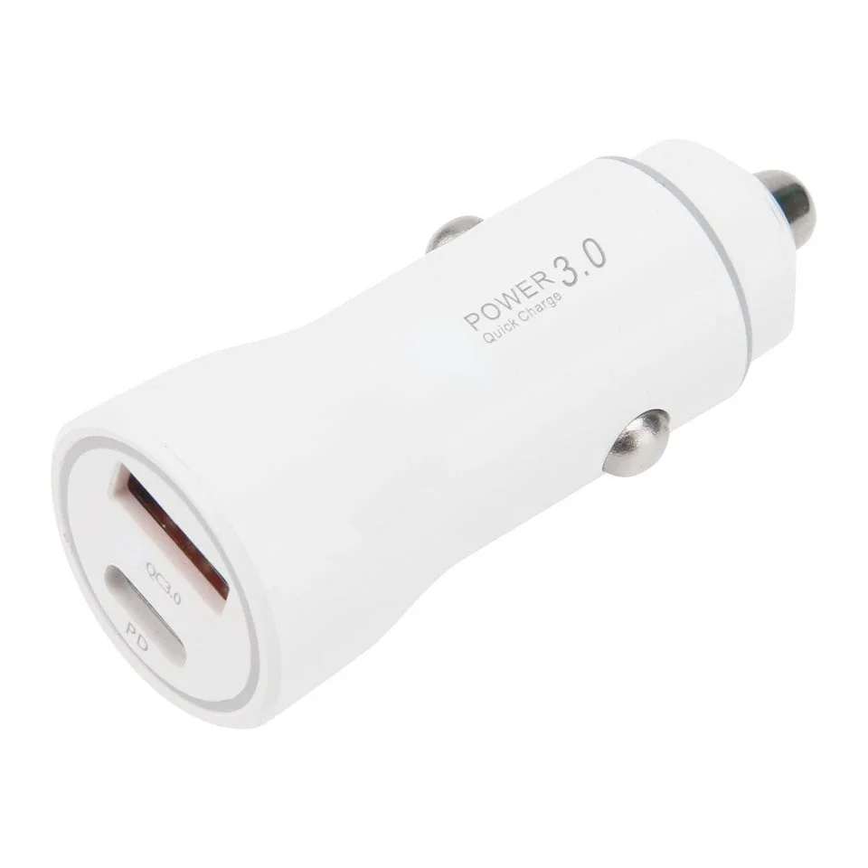 36W Dual USB Car Charger PD Type C QC 3.0 Fast Phone Charge Adapter Charging for iPhone iPad Samsung Xiaomi Smart Phones