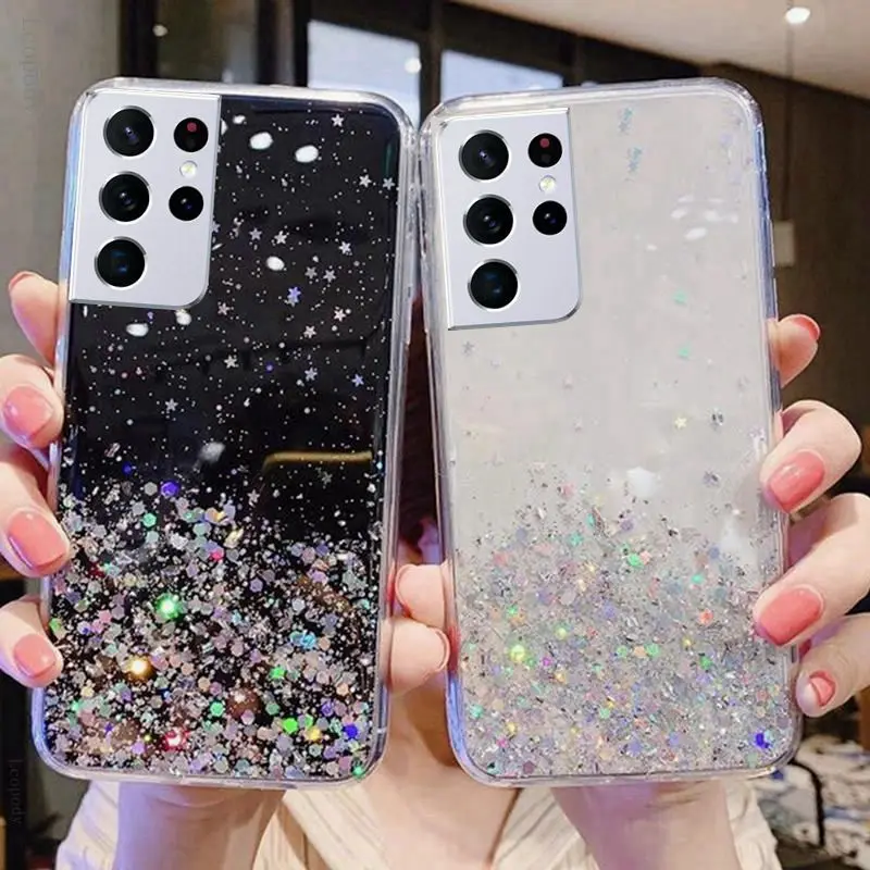 Luxury Bling Glitter Phone Case for SAMSUNG Galaxy S8 S9 S10 S10E S20 S21 S22 FE PLUS Ultra back cover for SAMSUNG S 20 21 22 10