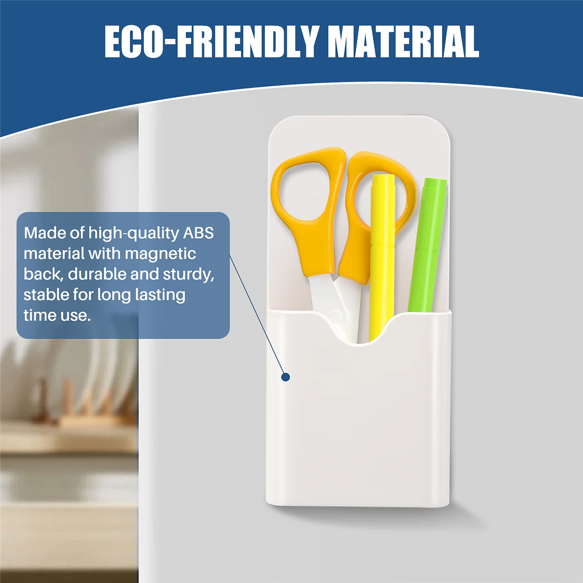 

Efficient Magnetic Marker Holder, Pen Holder for Whiteboard or Fridge
