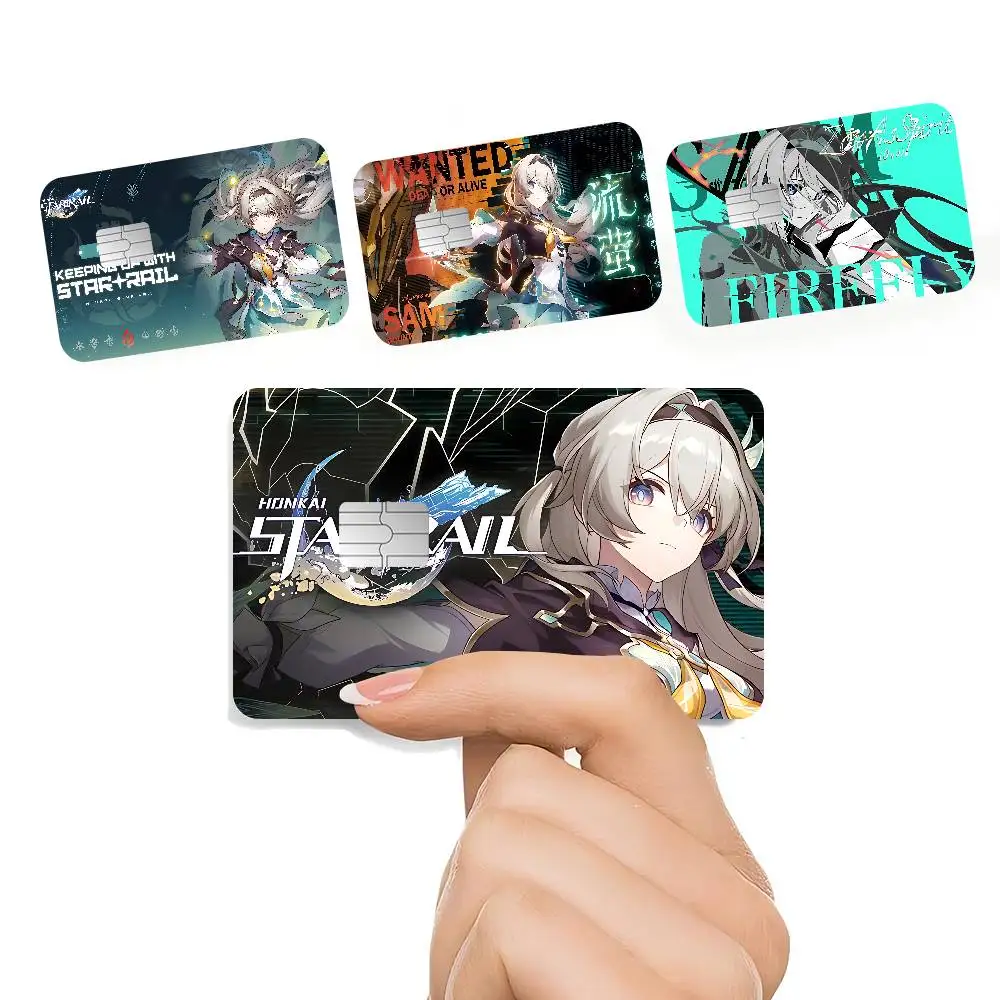 Honkai Star Rail Firefly Game Anime Cartoon Sticker Film Skin for Credit Card Debit Bank Bus Card