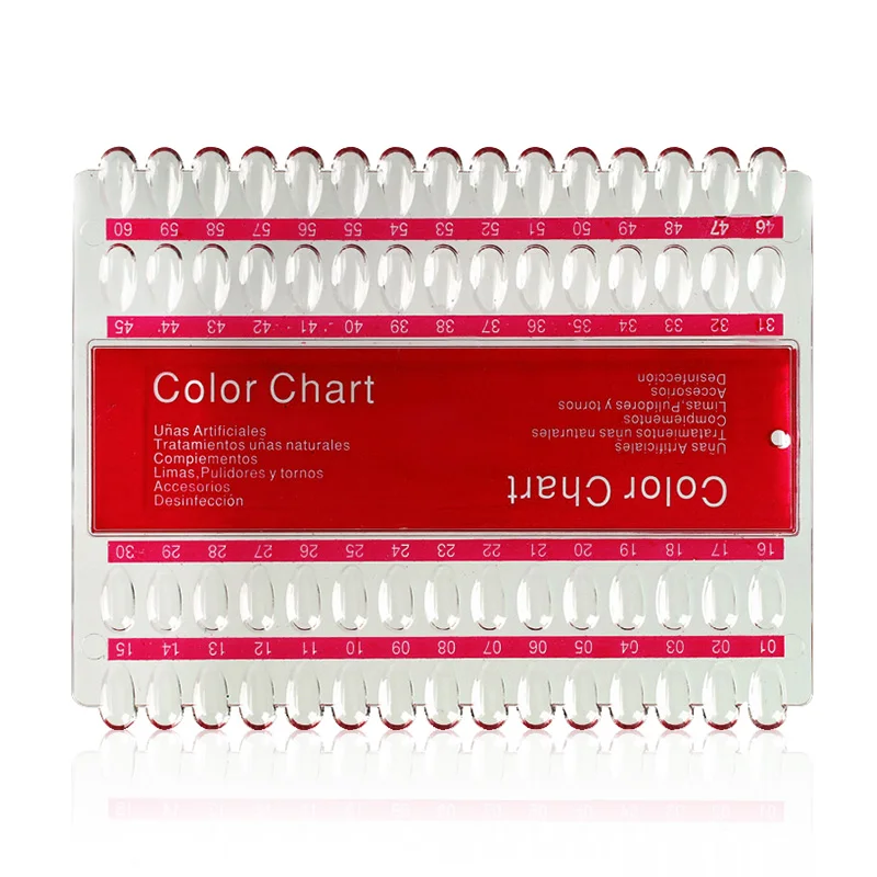 Nail Swatches 60 Tips Display Card Professional False Fake Nail Accessories UV Gel Color Display Chart for Manicure Tool
