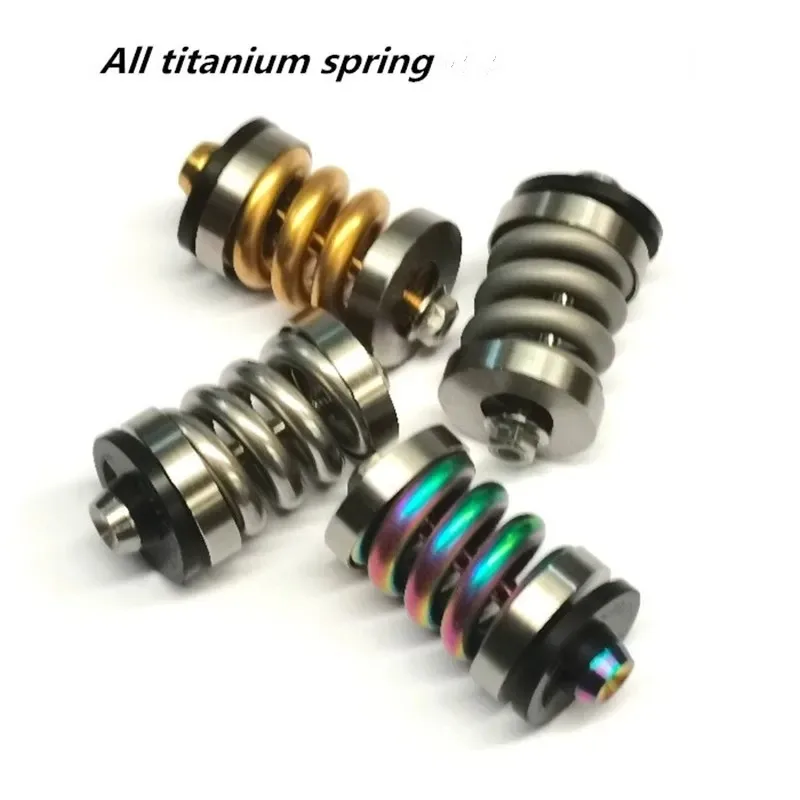 Folding bicycle full titanium shock absorber for brompton titanium suspension gold and silver gray rainbow