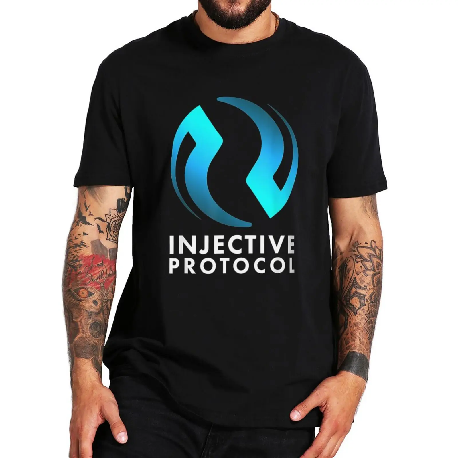 Summer T-shirts Injective Crypto Coin T Shirt Cryptocurrency INJ Token Geek Tee Tops O-neck Cotton Unisex Casual Soft T-shirt