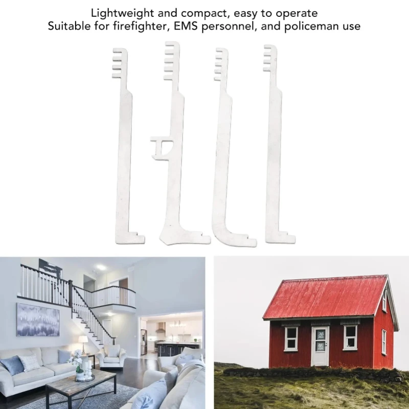 4PCS fire maintenance tools, stainless steel pickaxe comb, metal teeth tools, portable manual tools