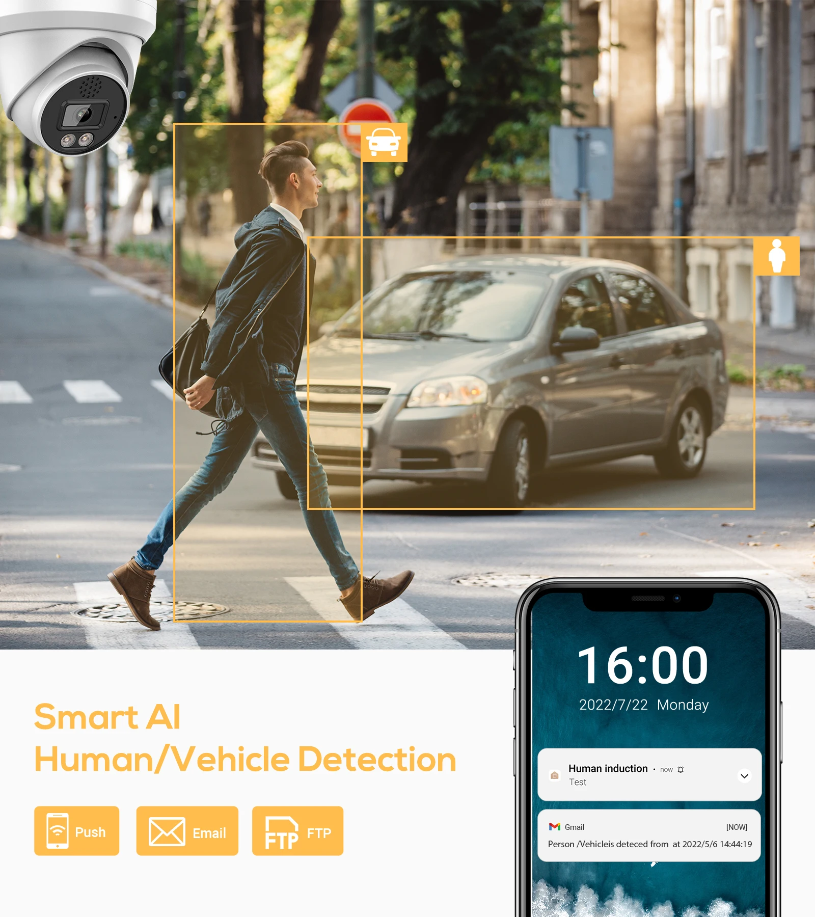 6MP/8MP Security Camera Color Night PoE IR Human Vehicle Detection Built-in Mic Speaker HIK-Protocol Hikvision Compatible