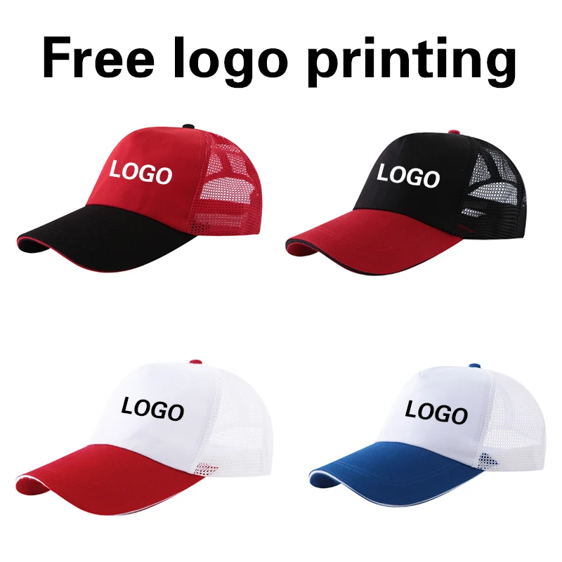 Customized Cap Logo Free Printing Mesh Trucker Casual Men Women Baseball Cap Travel Ad Corporate Team Activities Restaurant Diy