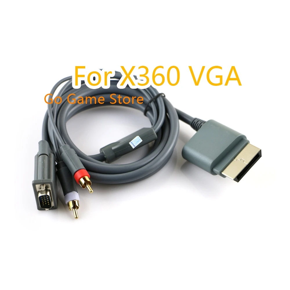 5pcs Video Audio AV PC Monitor VGA Cable 2 RCA Audio Cord Connecter 2 In 1 For Xbox 360