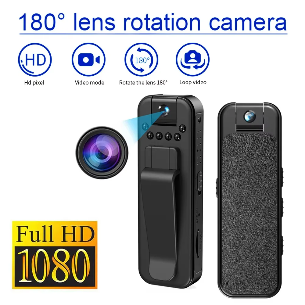 

1080p Hd Mini Camera Infrared Night Vision Photos Video Audio Loop Recording Outdoor Portable Micro Surveillance Camcorder