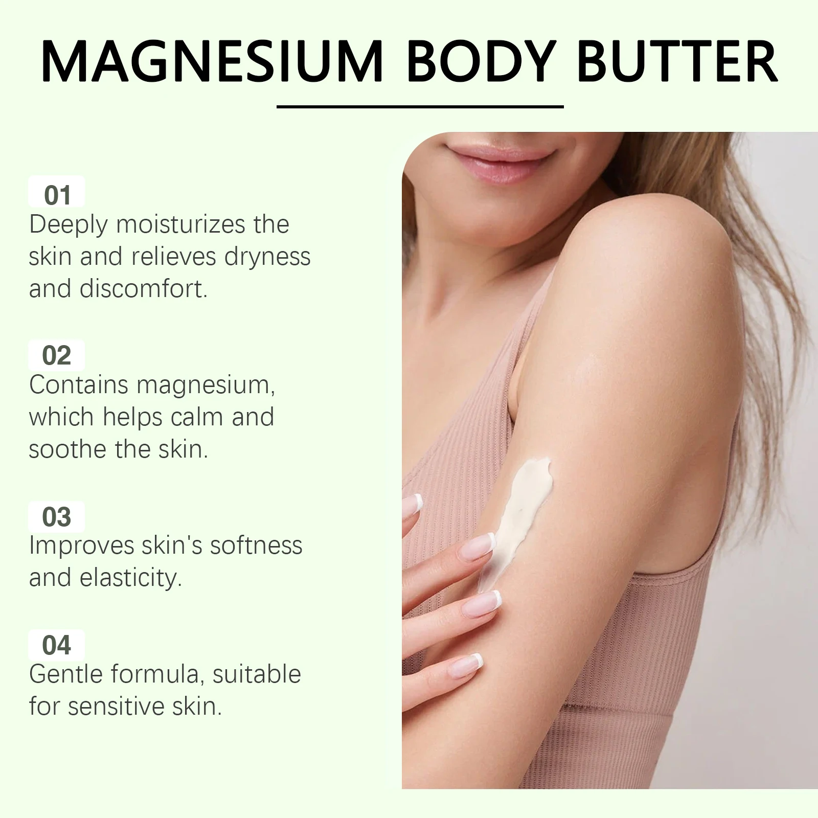 Leche corporal hidratante para aliviar la regeneración de la piel seca, crema de magnesio Natural para reducir la tensión muscular, loción de masaje corporal relajante