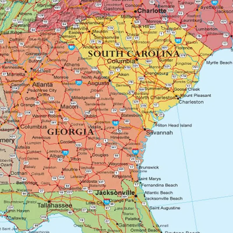 Mapa świata i mapa USA Zestaw plakatów w języku angielskim Vintage Wiszący obraz na płótnie Dekoracja ścienna Plakat Klasyczne szkolne artykuły biurowe podróżne