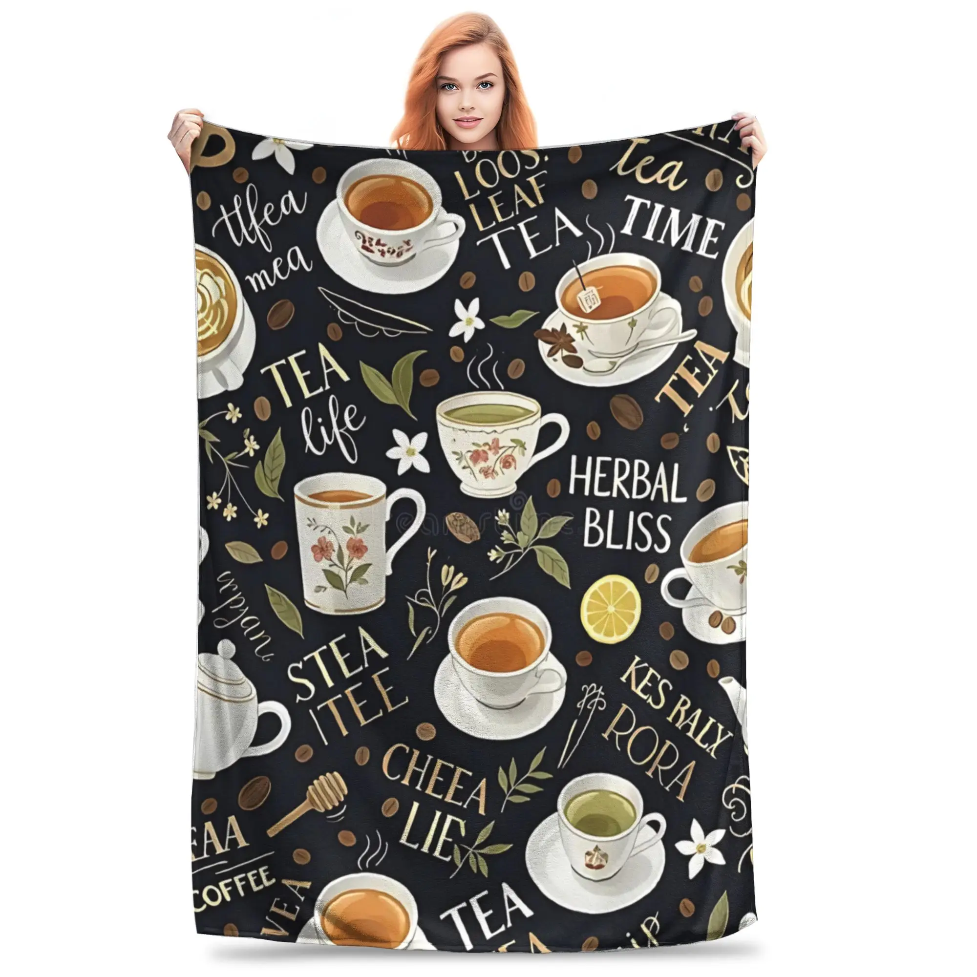 1PC Home Coffee Aesthetics Vibes Daily share ideas Blanket Throw Blanket  Novelty Warm Blanket Gift Halloween Give Thanks